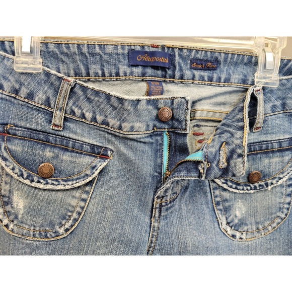 Y2K Vintage Aeropostale FLARE Low Rise Jeans Women's Junior's Size 9 10 - Picture 1 of 7